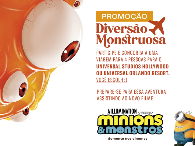 Promoção Diversão Monstruosa — viagem para Universal Studios para 4 pessoas
